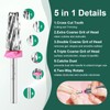 Cnynail 5 in 1 Cross Cut Nail Drill Bit, Tungsten
