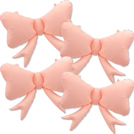 4 Pcs Large Bow Balloons, Pink Bow Balloon Coquette Balloons for Pink Bow Party Decorations Coquette Birthday Decorations
