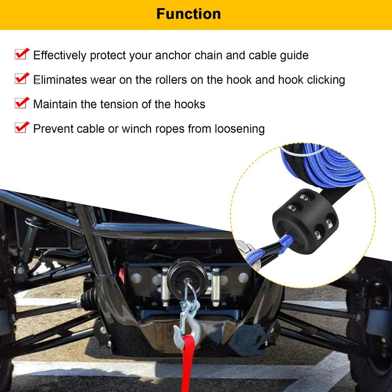 4 PCS Rubber Winch Cable Hook Stopper, Universal Winch Hook