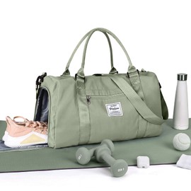 Gym Bag Womens Mens with Shoes Compartment and Wet Pocket,Travel Duffel Bag for Women for Plane,Sport Gym Tote Bags Swimming Yoga,Waterproof Weekend Overnight Bag Carry on Bag Hospital Holdalls