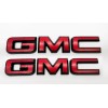 Auto Front Rear GMC Red Black Emblem Overlay 2019-2022 GMC