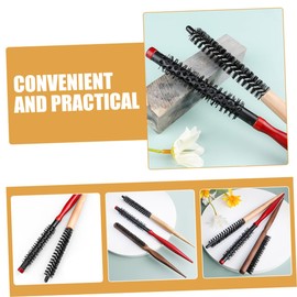 Mikinona Professional Hair Stylist Recommended Wooden Comb Curler Brush Set Styling Tool Small Round Brush for Blow Drying