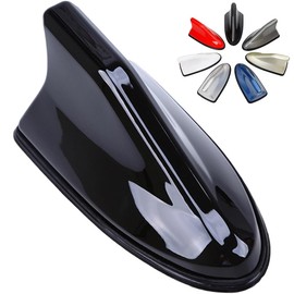 Vmingo Antena Aleta Tiburon Universal Radio FM/Am Señal Estereo (Negro brilloso)