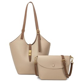 Jusavie 2 Pcs Slouchy Bucket Bag Women Trendy PU Leather Hobo Bags Underarm Shoulder Bag Cute Crossbody Purse Tote Handbag 2025