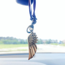 Vintage Car Accessories Angel Wings Car Hanging Ornament, Rear View Mirror Accessories Car Mirror Hanging Accessories, Cool Retro Necklace Clothing Accessories, Car Charms Home Decor