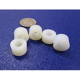 Natural Nylon Spacer, Unthreaded, 1/4" Screw Size x .500" OD x .252" ID x .312" Length, 200 Pcs.