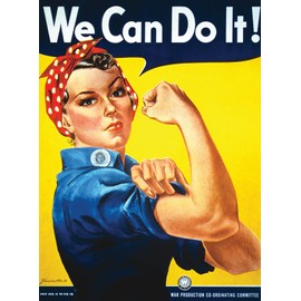 Palace Learning We Can Do It Poster - Rosie the Riveter - Westinghouse Girl - World War 2 Poster - WW2 - LAMINATED (18" x 24")
