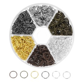 sourcing map 8mm Open Jump Rings Iron Round Ring Connectors for Jewelry Making Tools Supplies Jewelry DIY Crafts Keychains Rings, 6 Colors