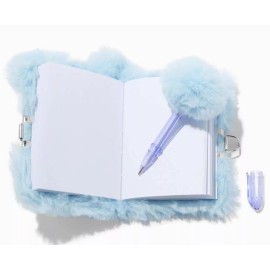 Claire's Super Cute Blue Mouse Plush Diary With Mini Bear Plush & Lock