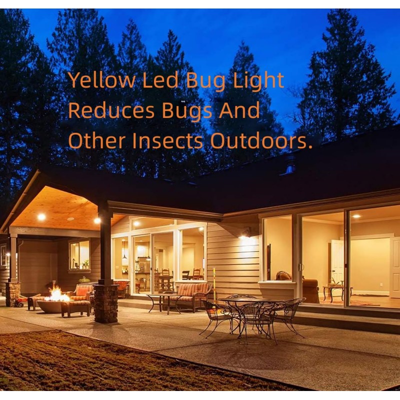 Minsily 6 Pack 3W Yellow Light Bulb A19 LED Bug