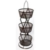 Origami Three Tier Collapsible Baskets - Powder Coated Steel:_Black