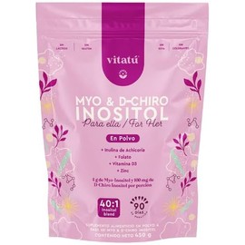 Vitatú Myo Inositol & D-Chiro Inositol relación 40:1 con Folato + Vitamina D3 + Zinc, Suplemento Alimenticio en polvo diseñado para Mujeres (450 g c/u), 90 días de duración