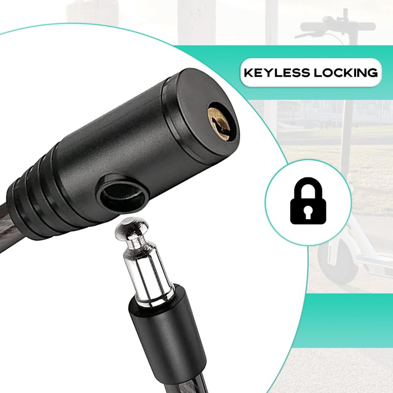 E Scooter Lock Pack of 2 Cable with Keys Steel