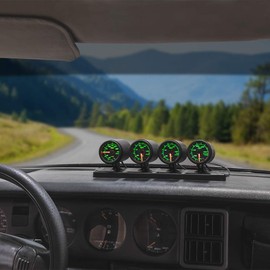 GlowShift Universal Black Quad Gauge Swivel Dashboard Pod - Fits Any Make/Model - Swivels 360 Degrees - ABS Plastic - Mounts (4) 2-1/16" (52mm) Gauges to Vehicle's Dash