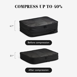 EACHY 6 Set Compression Packing Cubes for Travel & Carry-On, Space-Saving Luggage Organizers & Compression Bags for Clothes & Shoes, Ideal for Vacation & Cruise Essentials