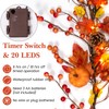 6 FT Fall Garland with 20 Lights & Timer, Pre-lit