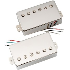 Artec VH59A Vintage Tone Covered Alnico 5 Magnet Humbucker Neck Bridge Pickups Set for LP Style Electric Guitar, Nickel