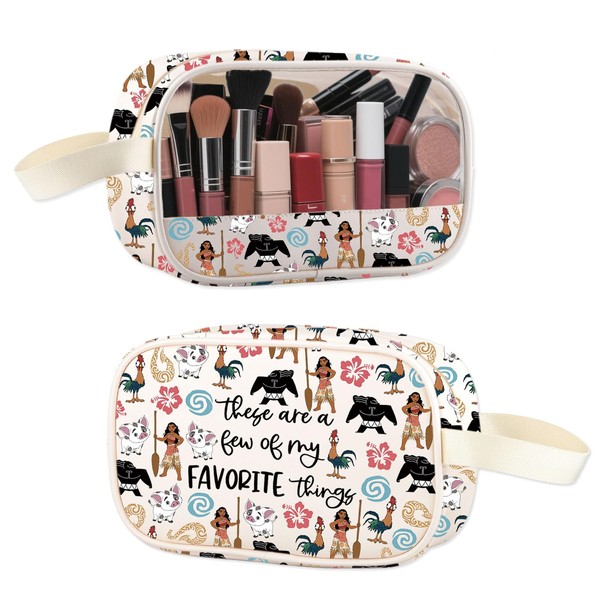 ENSIANTH Princess Inspired Clear Cosmetic Bag Polynesian Princess Lover Gift
