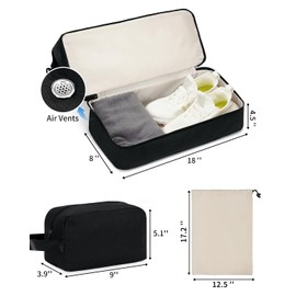 WANDF Travel Duffle Bag with Wet Pocket & Shoes Compartment, 18x14x8 Personal Item Travel Bag with USB Charging Port & Toiletry Bag for Gym, Weekend, Overnight, Hospital(Black)