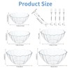 5 x Clear Plastic Salad Bowls, Reusable Mixing Serving Bowls