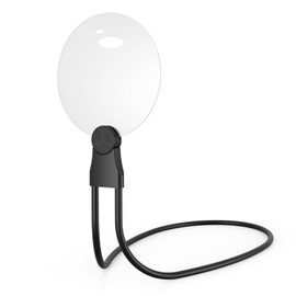 IMICHI Hands Free Magnifying Glass, 5.1 Inch 5X Magnifying Glass for Reading with Stand, Neck-Worn Large Magnifier for Seniors, Perfect for Reading Books, Sewing, and Cross-Stitching FDJ-Y-US-01-V4