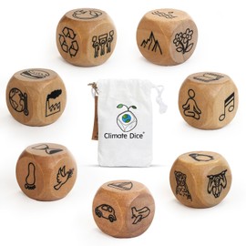 Storytelling Wooden Dice Games for Kids & Adults | Climate Change Theme Educational Games for Kids | 7 pcs Sustainable Story Dice Set | Eco-Friendly Toy Gift | Promotes Creativity & Imagination