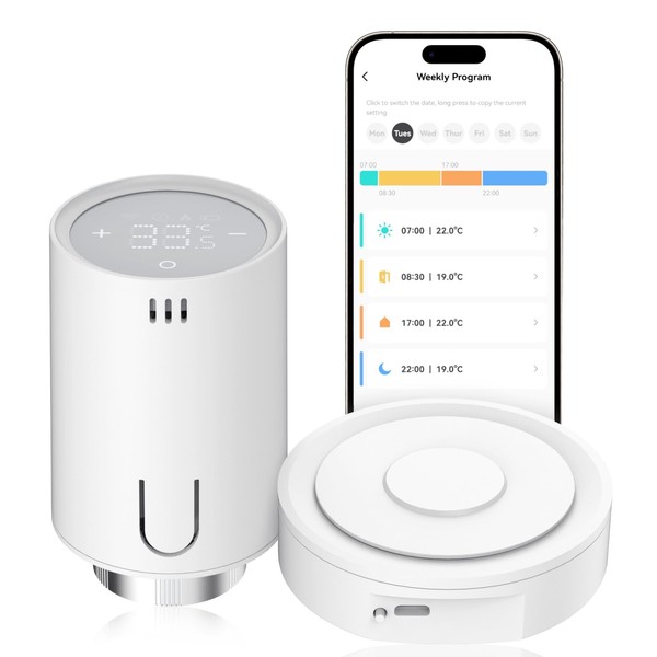 EMKE Smart Radiator Thermostat Starter Kit, Intelligent Heating Thermostat with