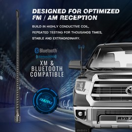 RYDONAIR Short Antenna Compatible with Toyota Tundra 2014+ & Toyota Tacoma 1995+, Internal Copper Coil for Enhanced Reception, 13 inches Flexible Rubber Antenna Replacement