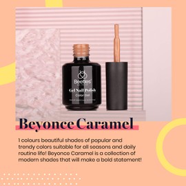 Beetles Gel Nail Polish, 1Pcs 15ml Beyonce Caramel Brown Color Soak Off Gel Polish Nail Art Manicure Salon DIY Nail Uv Lamp Gel Nail Design Decoration at Home