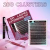 Mayhug DIY Lash Extension Kit 280Pcs Individual Eyelash Extension Kit