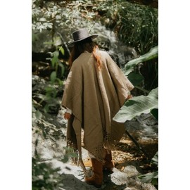 Poncho Capa Chal Tejido Artesanal Boho Mexico