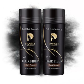 Roseflower 2pcs Hair Fibers for Thinning Hair, Undetectable Natural Hair Thickening Fibers, Hair Building Fibers for Women and Men, Thick Fuller Hair Conceals Hair Loss, Dark Brown