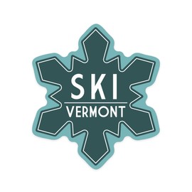 Lantern Press Sticker Ski Vermont, Simply Said, Die Cut Vinyl, (Waterproof Decal for Cars, Water Bottles, Laptops, Coolers), Small