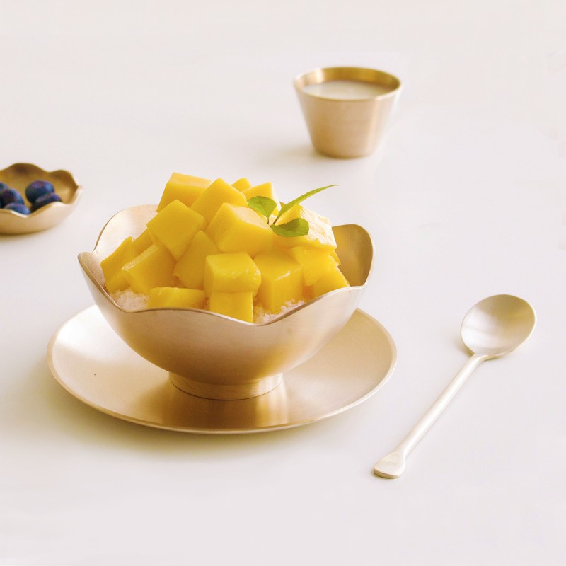 Notdam Bangjja Yugi Flower Shaved Ice Bowl + Round Spoon