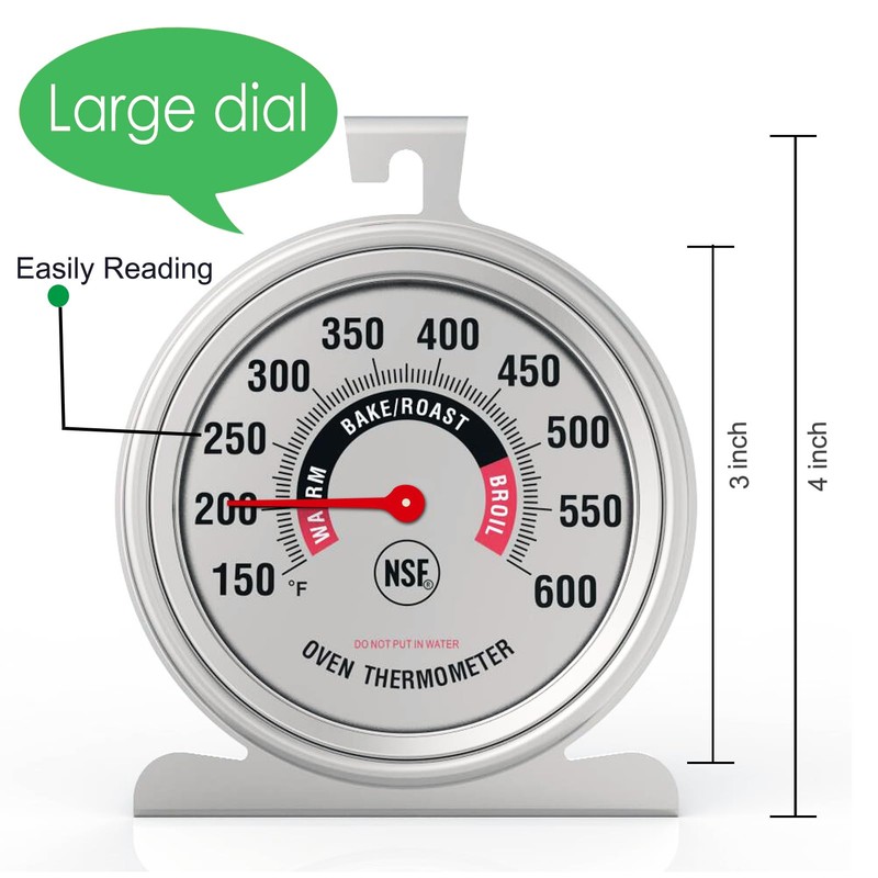 Efeng Large 3.5" Oven Thermometers for Gas/Electric Oven with Large
