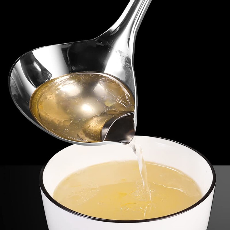 2PCS Fat Skimmer Spoon, Fat Separator for Cooking Ladle Strainer