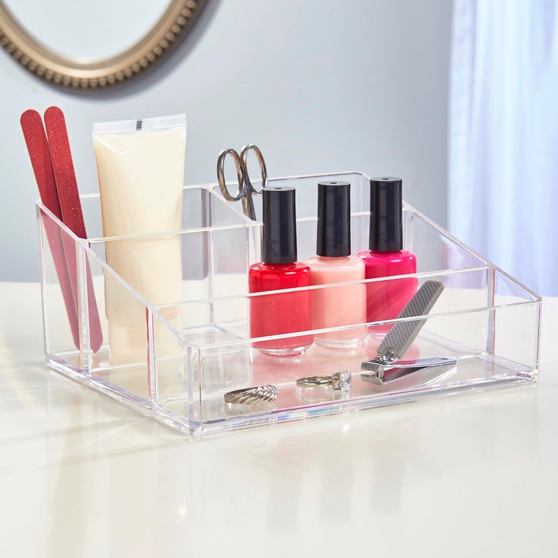 STORi Clear Plastic Small Countertop Vanity Makeup Organizer, Compact Rectangular