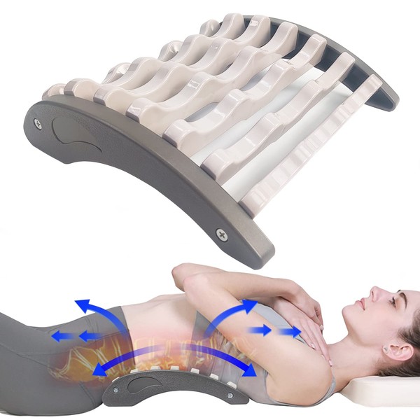 Tailake Back Stretcher Lumbar Relief Frame,Spine Track Orthopedic Back Stretcher for Lower Back Spine Pain Relief Cracker Board,Pressure Point Massage Tool (Off-White)