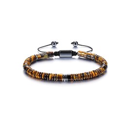 JSDDE Healing Crystals Bracelet Adjustable Natural Tiger Eye Crystal Stone Bracelets for Men and Women
