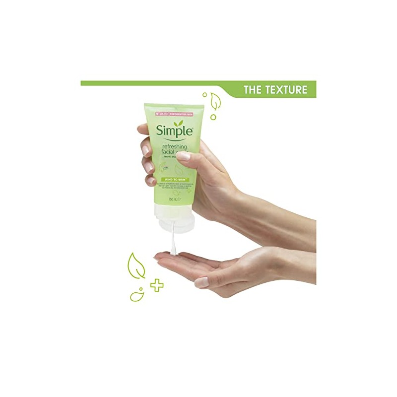 Simple, Gel de Limpieza Facial Refrescante, Piel Sensible 150 ml