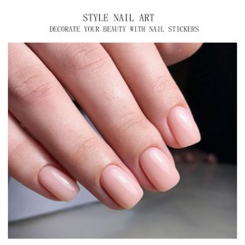 JMEOWIO Gel Nail Stickers Cream Light Pink Semi Cured Gel Nail Strips Wraps UV/LED Nail Supplies Nail Art Design Decoration Accessories