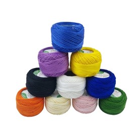 10 Pieces Pearl Cotton Double Shaded Anchor Crochet Cotton Embroidery Thread Balls Size 8 Pearl Balls 2 Ply Crochet Yarn Embroidery (8 Meters Each) (Multicolor 01)