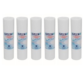 PureT GCB0987005 9.75x2.5" Water Sediment Depth Filter - NSF Certified - Spun Poly Filter Removes Sediment and Other Organic Debris (5 u Micron Rated) (6 Pack)