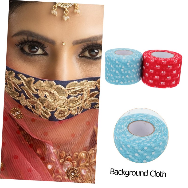 Hohopeti 2 Rolls Dots Pattern Net Yarn Decorative Mesh for