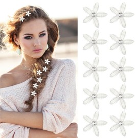Simsky Pack of 10 flower hair clips, enchant your little princess with this charming hair accessory set