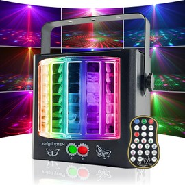 Eagou Diary Party Light Music Controlled 23 Modes Disco Light RGBP Party Lighting Mini Disco Light Effect Remote Controlled DJ Light LED Stage Light for Party for Larger View Mouse Over the Picture