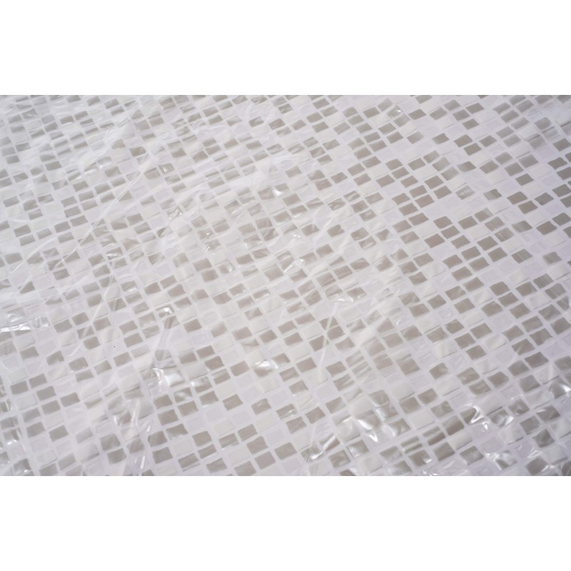 Croydex AE543440 Silver Mosaic Fully Waterproof PVC Shower Curtain, 1800