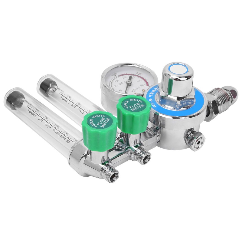 WX‑55X‑2L Argon Regulator Dual Tube Gas Flowmeter Pressure Reducer CGA540