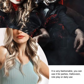 Long Light Blonde Wavy Wig For Women, 60cm Women'S Cosplay Wig Long Wavy Blonde Synthetic Hair with Adjustable Head Circumference For Parties and Role Play