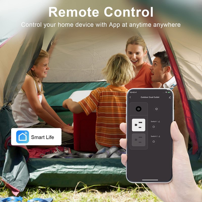 WiFi Outdoor Smart Plug, Smart Plugs That Work with Google